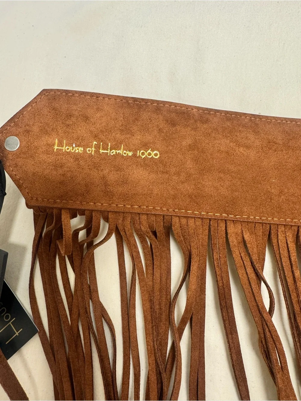 House of Harlow 1960 Brown Fringed Studded Western Waist Belt